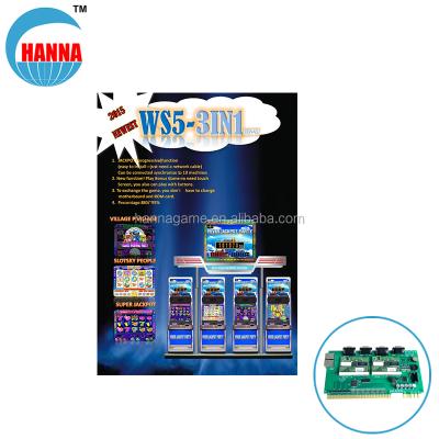 China WS5 DJ Metal Double Screen and Jackpot 3 in 1 and 5 in 1 Super Jackpot Party Slot Game Board for sale