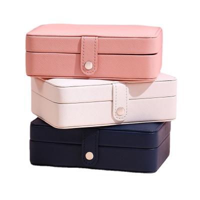 China Wholesale Handmade PU Leather Travel Jewelry Box Necklace Bracelet Storage Case Pendant Jewelry Packing Box In Stock for sale