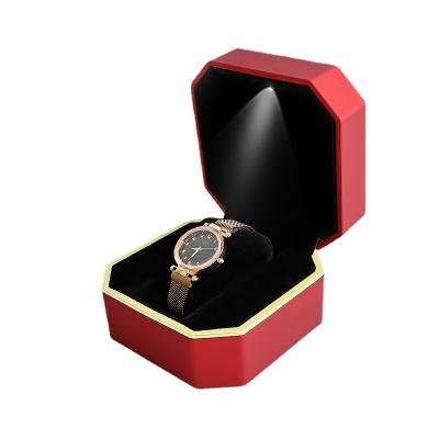 China Wholesale Handmade Fashion LED Watch Box Watch Box Storage Plastic Packaging Case With Logo For Jewelry Watch Custom Made for sale