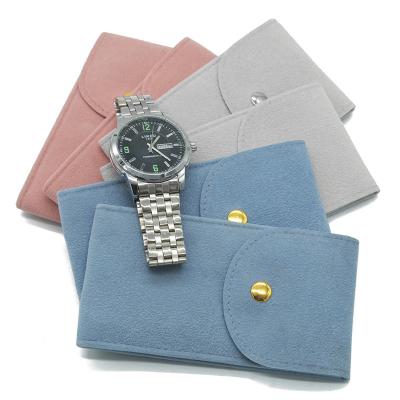 China Handmade Wholesale Colorful High Quality Small Velvet Watch Pouch Accept Customized Logo Watch Box For Gifts Travel for sale