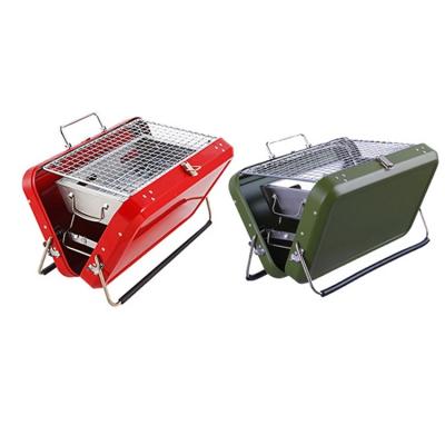 China Outdoor Portable Type Easily Cleaned Barbecue Grill Household Stainless Steel Folding Luggage Grill for sale