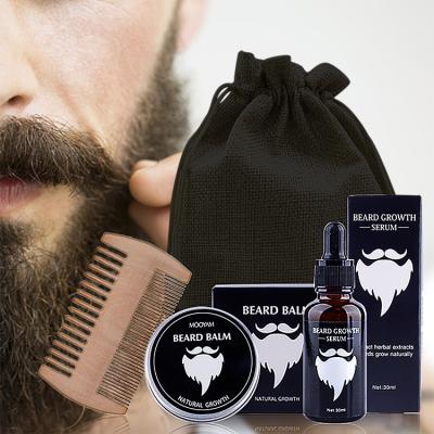 China Beard Care Private Label Men's Beard Oil Growth Balm Nourishing Smoothing Gentlemen's Beard Grooming Kit for sale