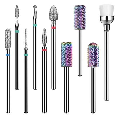 China Tungsten Carbide Nail Drill Bit Set - 3/32 Inch Professional Efile Nail Bits Nail File Bit For Gel Acrylic Nails, 10PCS YKG-DMJ-05 for sale