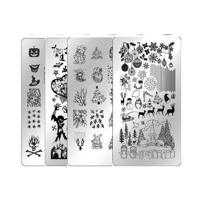 China Metal Nail Stamping Kit Christmas Nail Plates - Ejiubas Halloween Nail Stamping Templates EJB X07 X08 for sale