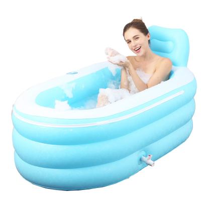 China Hot Sale Freestanding PVC Portable Plastic Inflatable Adult Sitting Bathtub for sale