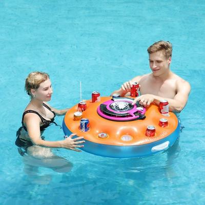 China New Arrival Equipment PVC Inflatable Swimming Pool Beverage Boat Cup Holder Inflatable Drink Holder For Summer for sale