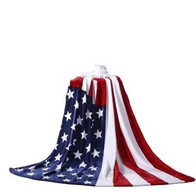 China Hot Sale Factory 3D Single Layer USA Flanged Flag Digital Printing Blanket for sale