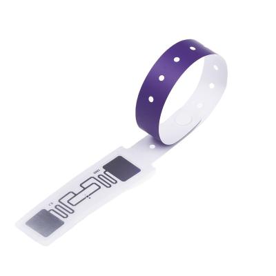 China Waterproof / RFID NFC Sticker Tag Waterproof Disposable Paper Medical Wristband for sale