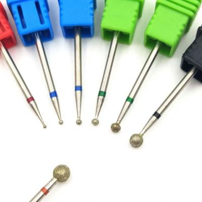 China 6 Size Convenient Ball Diamond Nail Drill Bit Rotary Burr Cuticle Clean Electric Bits for Manicure Drill Accessories Nail Grinder for sale