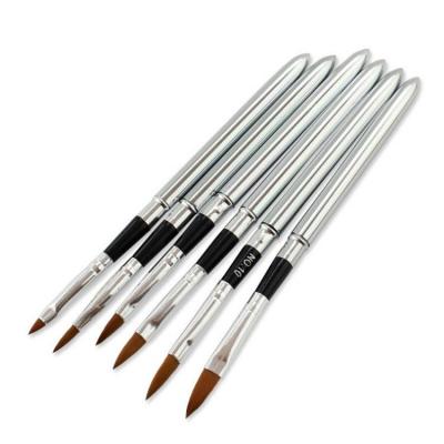 China Wholesale Finger Nail Beauty Stainless Steel Gel 6 Pcs/Set Nail Art Brush Nail Brush Nail Polish Brush Set for sale