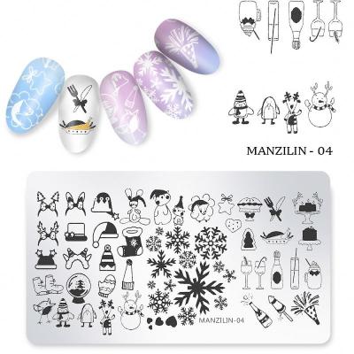 China Finger Nail Beauty 2021 Design Snowflake Nail Stamping Plate New Christmas Deer Nail Stamping Plates Nail Art for sale