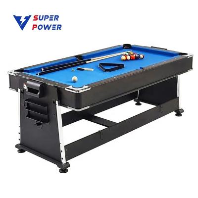 China 4 in 1 multi-functional pool table Cheap Multi-Game Billiards 4 In 1 Convertible Pool Table With Air Hockey Table Tennis Dining Top for sale