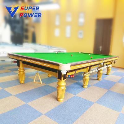 China Indoor billiards Deluxe custom solid wood 12-foot snooker table with all billiard accessories for sale