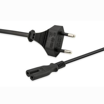 China Computer and Laptop Power Cord AC Power Extension Cord Cable 250v Europe Europe to IEC C7 Eu 2 Pin Plug for sale