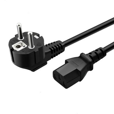 China Electrical Appliances Wire European Standard Eu 16a 250v 3 3 Pin Plug To IEC C13 Female Laptop AC Power Cord for sale