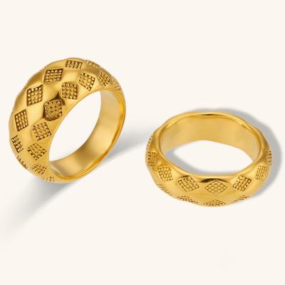 China 2023 Wholesale Customizable Fashion Factory Price Size 18K Gold Plated Stainless Steel Rings For Unisex for sale