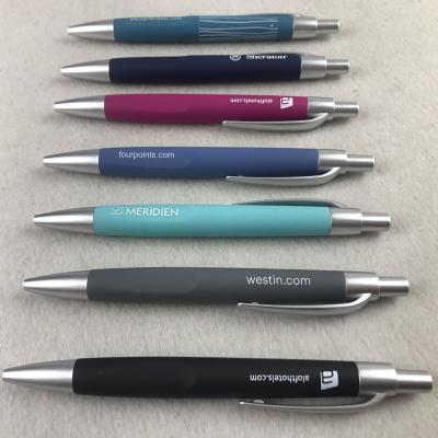 China 2022 Promotional Cheap Promotional Pen 2022 Soft Rubber Coated Finished Plastic Pens With Custom Logo for sale