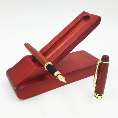 China Promotional Pen Red Sandalwood High Quality Wooden Carved Name Carving Pen With Box Set for sale