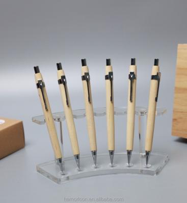 China Promotional Wholesale Wooden Pen Best Quality Wood Carved Automatic Engraved Mechanical Pencil for sale