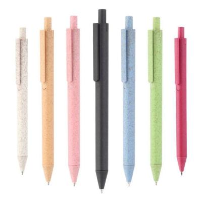 China Promotional Pen Eco Wheat Straw Friendly Pen Cheap Promotional Ballpoint Pen for sale