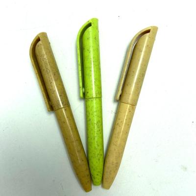 China Promotional Wheat Friendly Short Straw Pen Eco Cheap Ballpoint Pen for sale