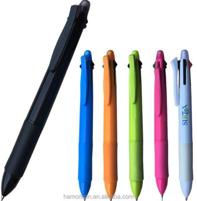 China Promotional pen 5 in 1 4 color multifunctional ball pen with mechanical pencil for sale