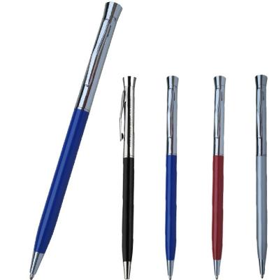 China Hotel Promotional Thin Metal Promotion Pen Thick Ballpoint Pen With Printing Logo for sale