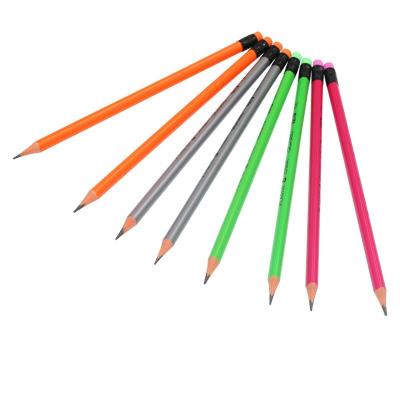 China office & School Pencil Wholesale Back To School Cheap Price Gift Custom Wooden Pencil 7 Inch Lead Triangle Hexagonal Round Pencil With Eraser for sale