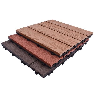 China UV Resistant Waterproof Water Resistant Low Maintenance 30x30 Cm DIY Interlocking Commercial And Resisdential Composite WPC Floor Tile for sale