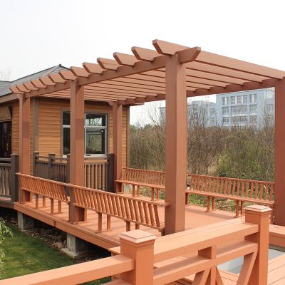 China Easily Assembled Easy Assemble Outdoor Waterproof Composite Home And Garden WPC Wooden Pergola for sale