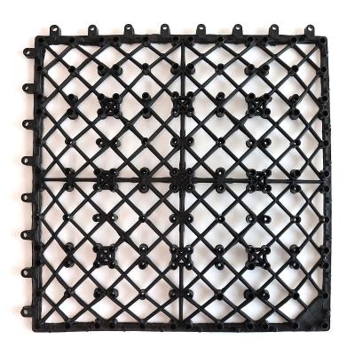 China WPC Tile Interlocking Snap-in Easy Click Lock Recycled Plastic Paving Base For Composite Wood Plastic Wpc Deck Tiles for sale