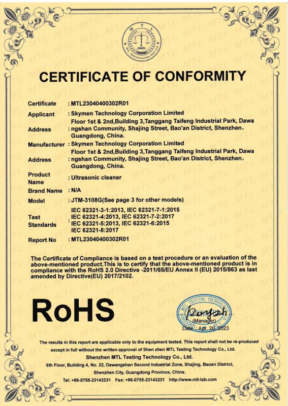 CE-ROHS - Skymen Technology Corporation Limited