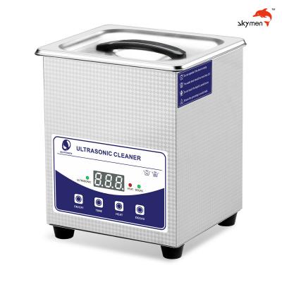 China SUS304 2L Jewelry Ultrasonic Bath 60W Basket Ultrasonic Cleaner CE RoHS for sale