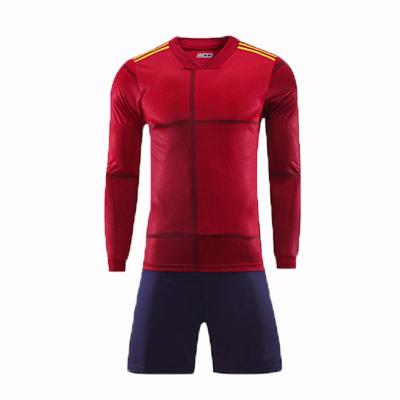 China Latest Quick-drying Spain Design Soccer Sets Jersey Soccer Jerseys Long Sleeve Training Uniforms for sale