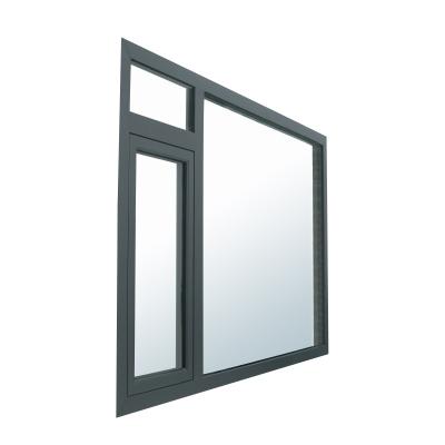 China Fixed Wholesale Black Aluminum And Natural Fibrous Wood Casement Windows With Warm Edge Low-E Tempered Insulating Glass OEM for sale