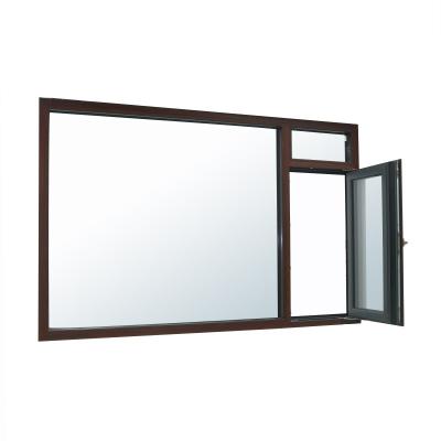 China Popular minimalism fixed thin side hung aluminum and natural fibrous wooden casement windows with low-e tempered insulating glass for sale