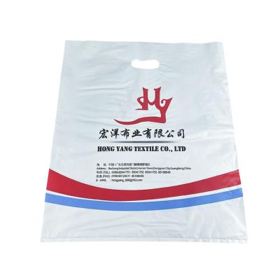 China Wholesale Big Size BIODEGRADABLE Clothes Shirt Biodegradable Handle Die Cut Plastic Bag Shopping Packaging With Logo for sale