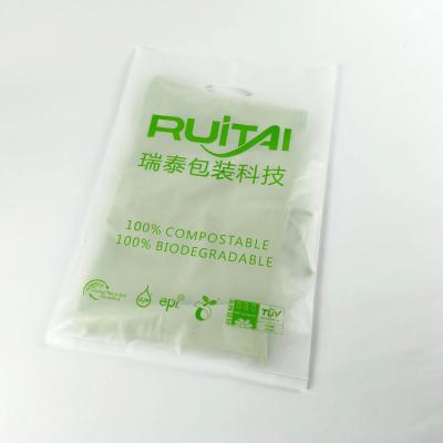 China Eco Friendly 100% Eco Friendly Custom Logo PLA BIODEGRADABLE Degradable Degradable Plastic Bag With Handle for sale