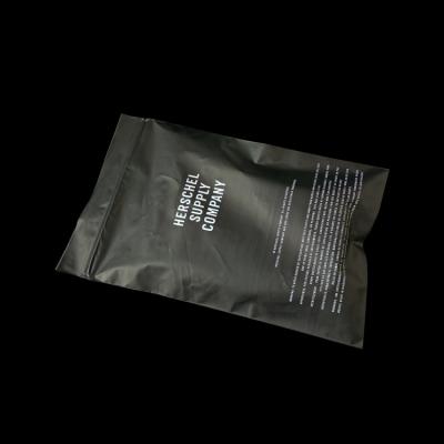 China Black Frosted Poly Zipper Bag Moisture Proof Clothing LDPE Bags Logo Print Garment Tshirts Packaging Slider Recycled for sale