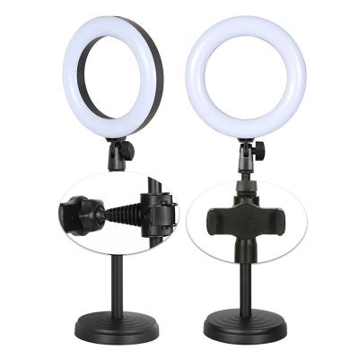 China JIYI Mini Film Texture Shooting Selfie Ring Light Makeup LED 6 Inch Ring Light with Tripod and Phone Holder for sale