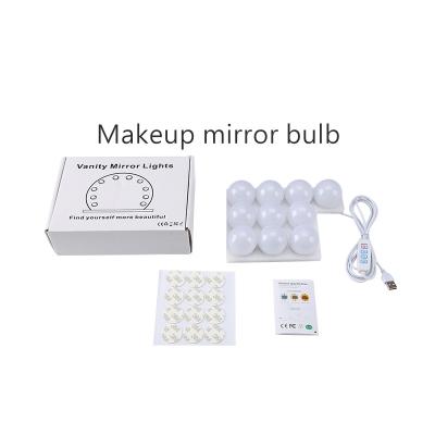 China Mini Mirror Headlight USB Hollywood Makeup Light Three-tone Mirror Light Fill Light Source Maker Makeup Mirror Bulb for sale