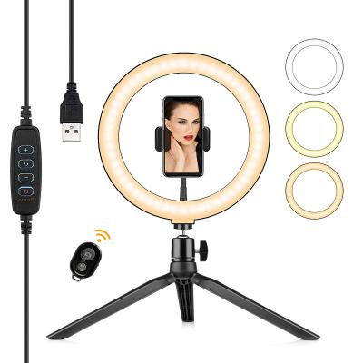 China Manufacturer PORTABLE Tripod Selfie Phone Ring Light Selfie Ring Light with Stand and Phone Holder for sale