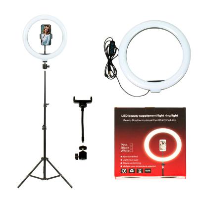 China Good quality PORTABLE ringlight and dimmable bracket phone holder led camera beauty ringlight for youtube for sale