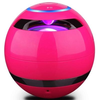 China Amazon New Speaker A18 Mini Super Bass Portable Speakers Wireless Ball Led Stereo Speaker With Mic Red for sale