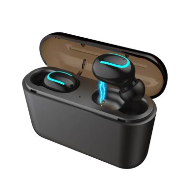 China Touch Control Earbuds With Ear Hook Hot Selling Wireless Earphone True Stereo Earbuds 5.0 Mini Headphones Earphone Q32 With Power Bank for sale