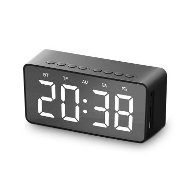 China Amazon Best Selling Big Digit LCD Display Portable Radio Wireless Speaker Heavy Bass Speakers BT Alarm Clock Speaker for sale