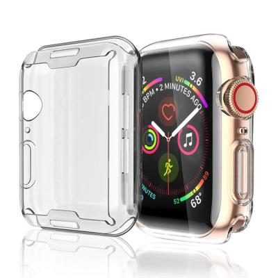 China 2021 Amazon Hot Clear Plastic 44mm 38mm 40mm 42mm TPU Cover Device Case For Apple Watch Se 2 3 4 5 6 Serial 1 for sale