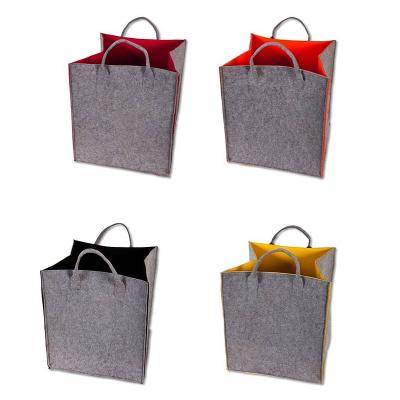 China Viable Collapsible Basket Bins Storage Foldable Handmade Felt Storage Box Cubes Container for sale