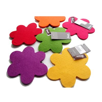 China Sustainable Colorful Felt Empty Coaster Cup Mat For Drink Accessories for sale