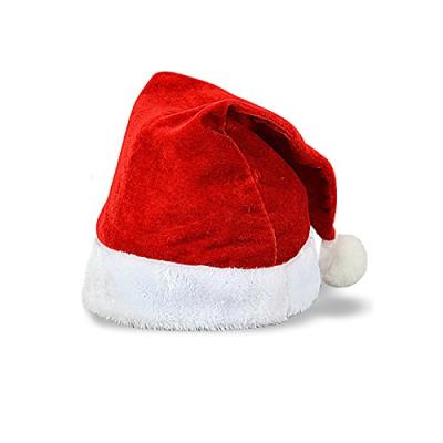 China Unisex-Adult Felt Christmas Trim Plush Color Santa Hat Traditional Red And White Kid's Hat for sale